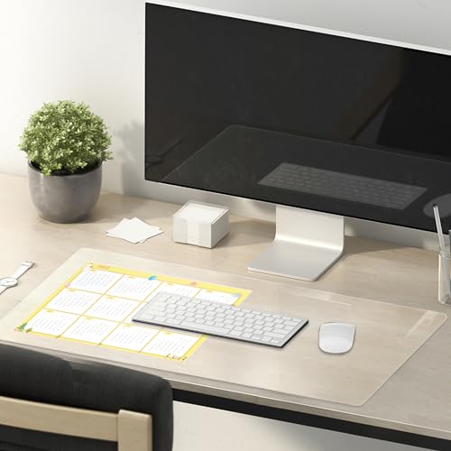14 x 24 Inch Clear PVC Table Protector Mat - Waterproof Desk Cover