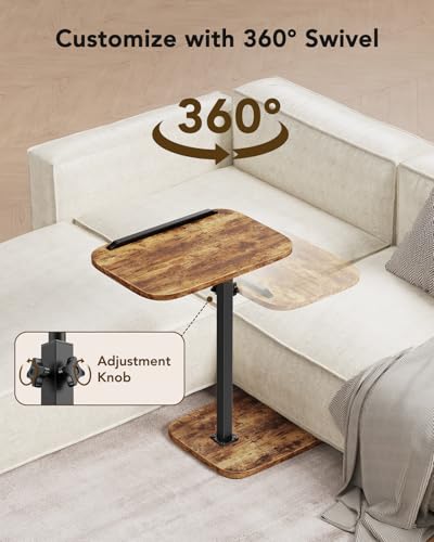 Adjustable TV Tray Table, Swivel Laptop Desk for Sofa and Bedside