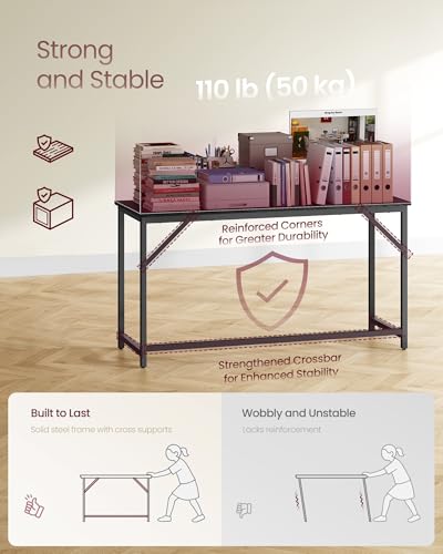 55-Inch Minimalist Computer Desk, Modern Home Office Study Work Table
