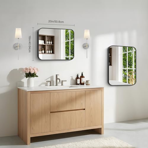 30x36 Inch Rectangle Bathroom Vanity Mirror, Black Framed Wall Mirror