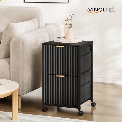 2-Drawer Mobile File Cabinet with Wheels for Under Desk Storage