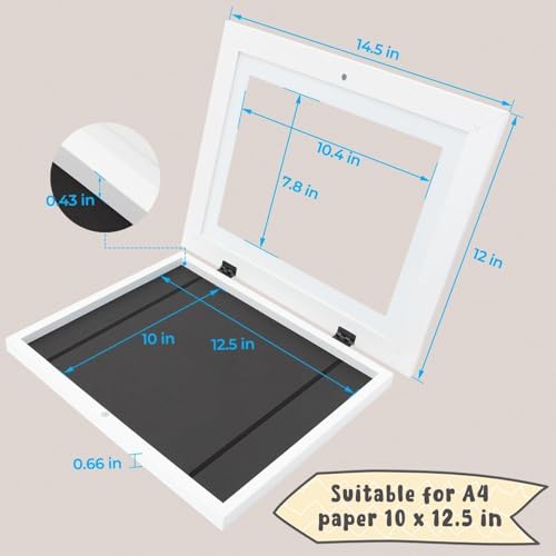 2 Pack Kids Artwork Frames, 10x12.5 Front-Opening Magnetic Display Case