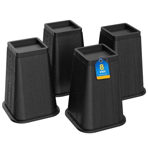 8 Inch Heavy Duty Bed Risers for Extra Storage & Stability