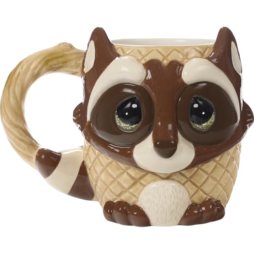 Precious Moments Hand-Painted Raccoon Mug - 13.5 oz Ceramic Christmas Gift