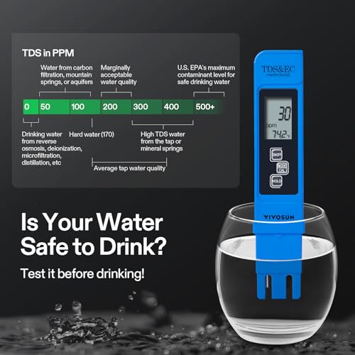 Digital pH Meter and TDS EC Meter Combo for Hydroponics and Pools