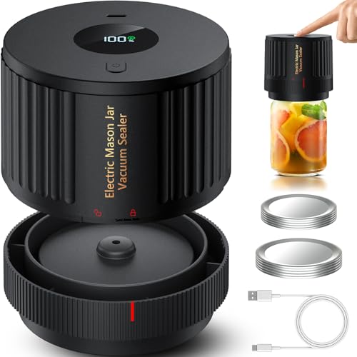 Electric Mason Jar Vacuum Sealer Kit for Wide & Regular Mouth Jars