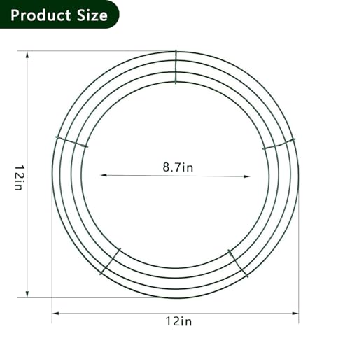 12 Pack 12-Inch Metal Wreath Frames Ring for DIY Christmas — Round 12 Pcs