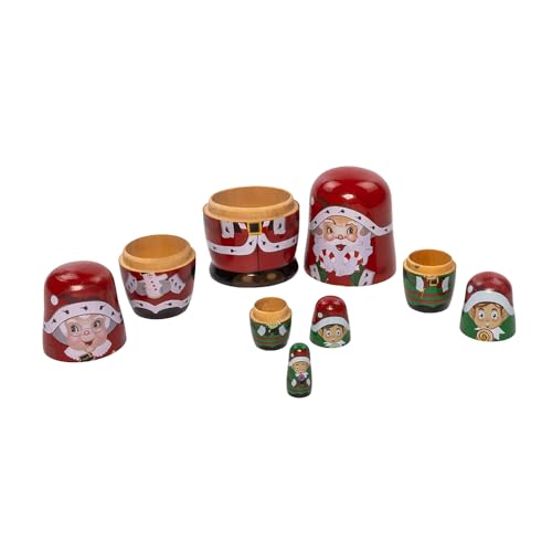 Kurt Adler Santa Nesting Doll Set - 5 Piece Holiday Matryoshka Decor