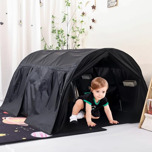 Blackout Sensory Bed Tent for Kids - Calming Privacy Hideaway