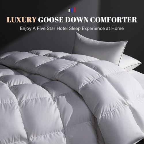 Queen Size Down Comforter – Lightweight Soft Duvet Insert, 90x90 in.