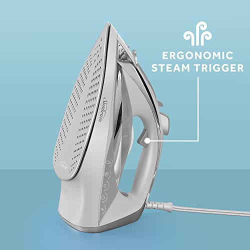 Turbo Steam Iron - 1700W Nonstick Ceramic Soleplate with Auto-Off