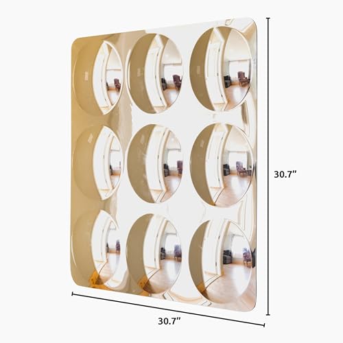 9-Bubble Sensory Wall Mirror for Toddlers, Durable Acrylic Distorted Mirror