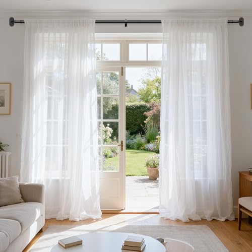 Wrap Around Blackout Curtain Rod, 36-120 Inch Heavy Duty Black Metal Rod