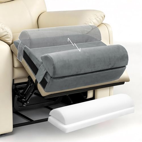 Adjustable Recliner Foot Rest Cushion with Removable Cylinder - Grey