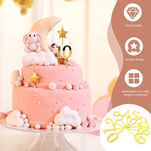 Acrylic Number Cake Topper Set 0-9 for Birthday Wedding Anniversary