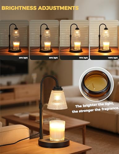 Adjustable Candle Warmer Lamp with Timer - Dimmable Wax Melter