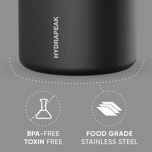 Hydrapeak 25oz Insulated Food Jar - Stainless Steel Soup Thermos Black