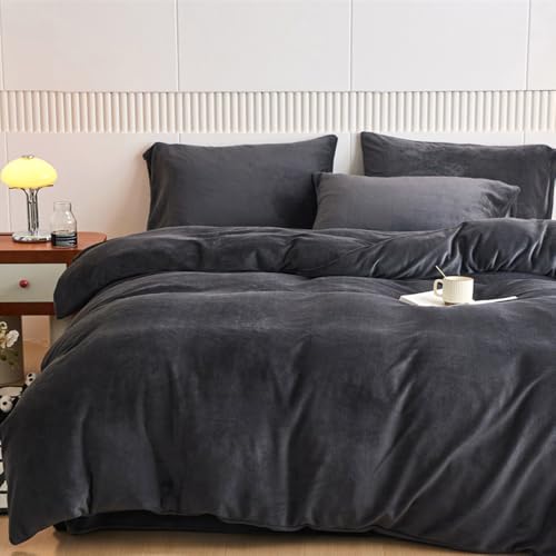 Black Velvet Full Comforter Set - 3 Piece Bedding Set
