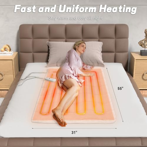 Heated Mattress Pad Mini Twin Size with Timer & Auto Shut-Off