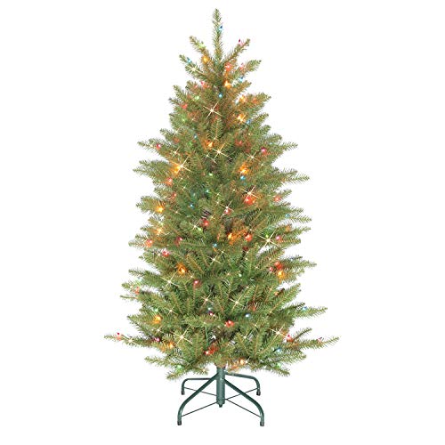 Puleo International 4.5' Slim Fraser Fir Pre-Lit Artificial Christmas Tree with 150 Lights