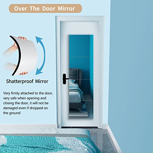 4 Pcs Shatterproof Acrylic Wall Mirror - 12x12 Inch Kids Safe Full Length