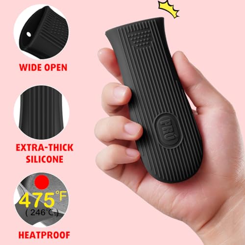 2-Pack Silicone Cast Iron Skillet Handle Covers - Heat-Resistant Grip