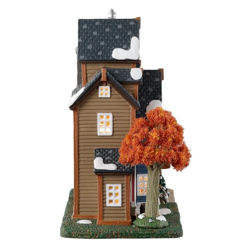 Merry Maple Leaf Lighted Village Building with LED Lighting