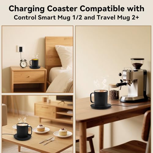 Cisain Black Charging Coaster for Smart Mug 2 & 1 with Temperature Control – Replacement Power Cord