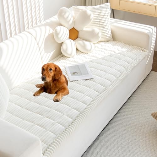 Washable Non-Slip Couch Cover for Dogs | Thick Flannel Sofa Protector