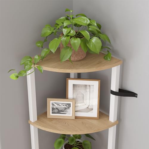 5-Tier Corner Bookshelf, Industrial Storage Display Rack for Home Office