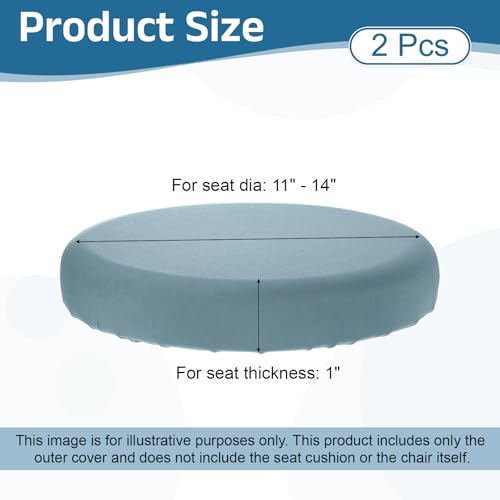 Round Bar Stool Covers - 2 Pack, Washable, Elastic Fit, 11-14 Inch