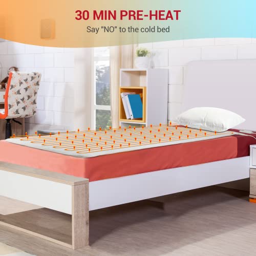 Heated Mattress Pad Mini Twin Size 31" x 55", 3 Heat Settings & Auto-Off