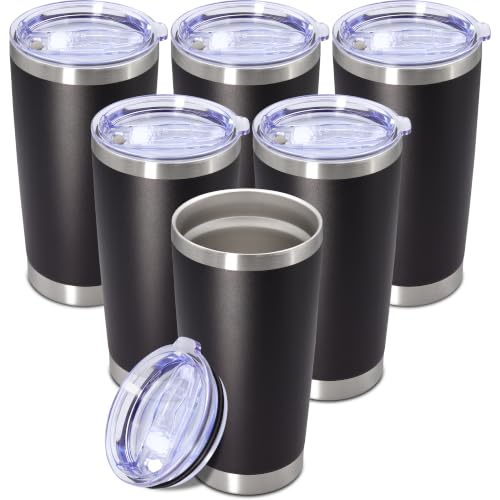 20oz Insulated Tumbler Set with Lid - 6 Pack, Stainless Steel, Non-BPA