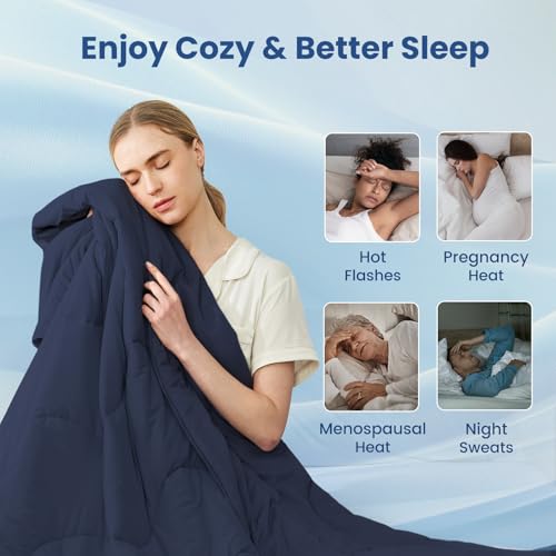 Cooling Comforter Queen Size - Reversible Silky Smooth Blanket