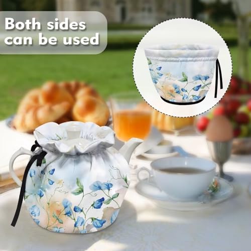 Floral Tea Pot Cozy with Insulation Pad - Heat-Retaining Kettle Cover