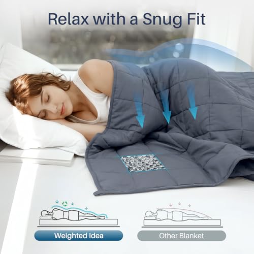 Cooling Weighted Blanket for Adults - Dark Grey, 48"x72", 15lbs