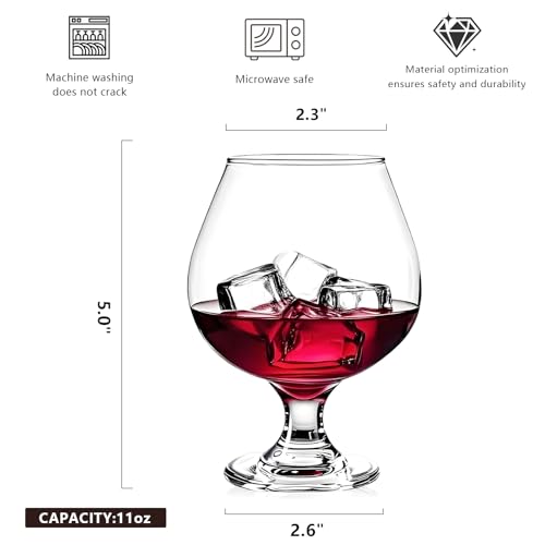 DOTUHAO 2 Pack Cognac Glasses - 11.5 Oz Brandy Snifter Set for Whiskey & Spirits