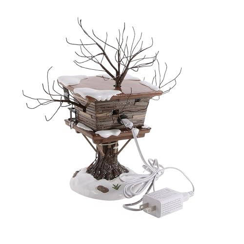 Light Up Snow Village Tree House Building - 10.4-Inch Holiday Decor