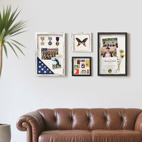 12x18 Deep Shadow Box Frame with Linen Board and Magnetic Glass Door