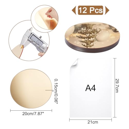 12 Pcs 7.87-Inch Round Acrylic Mirror Centerpieces for Wedding Tables