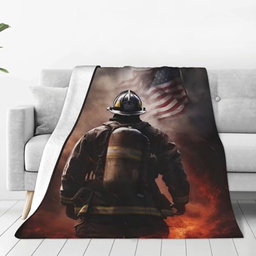 Turamurra Firefighter Blanket Fireman Birthday Gift 80x60in Soft Plush Fuzzy Throw