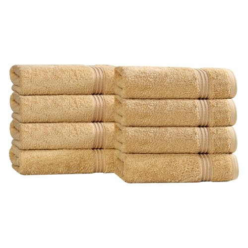 8-Piece Egyptian Cotton Hand Towel Set, Highly Absorbent Bathroom Towels