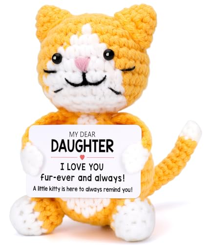 Handmade Crochet Cat Plushie - Emotional Support Gift for Daughter