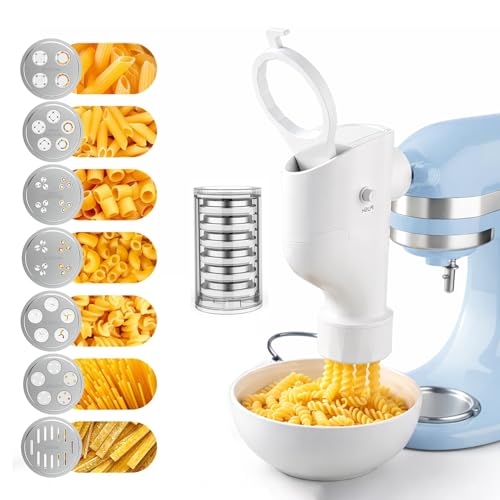 Pasta Maker Attachment with 7 Interchangeable Plates for Stand Mixers