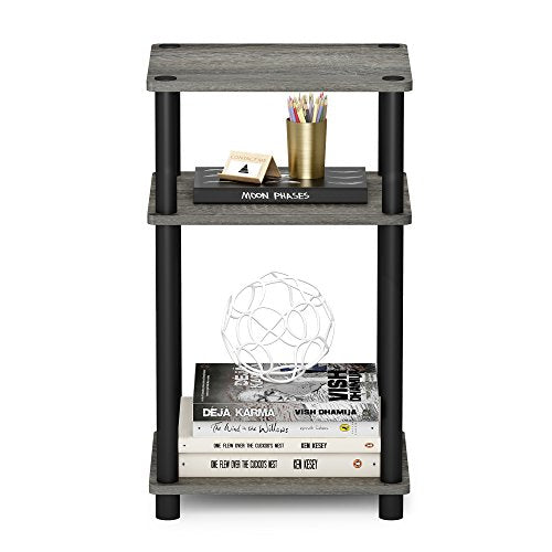 3-Tier Toolless Side Table - Compact Open Shelf End Table & Nightstand
