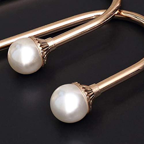 U-Shaped Pearl Curtain Holdbacks - 2 Pack Wall-Mounted Metal Curtain Hooks