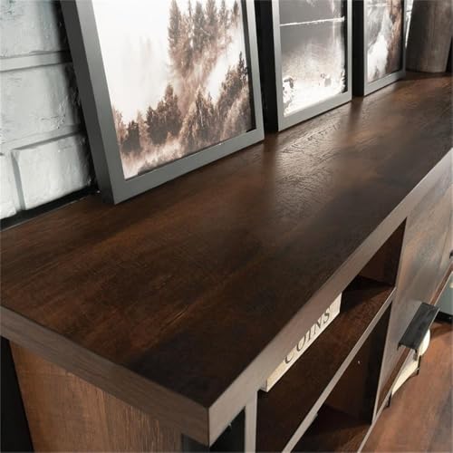 Large Office Desk Hutch with Adjustable Shelves and Hidden Storage