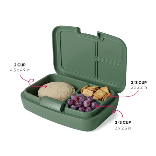 Kids Bento Lunch Box with 3 Compartments - Leak-Resistant Food Container
