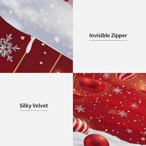 Lecluit Christmas Snowflake Xmas Ball Throw Pillow Cover 18x18 Pack of 2