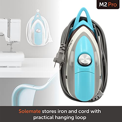 Oliso M2Pro Mini Travel Steam Iron Turquoise 1000W Dual Voltage Portable Iron